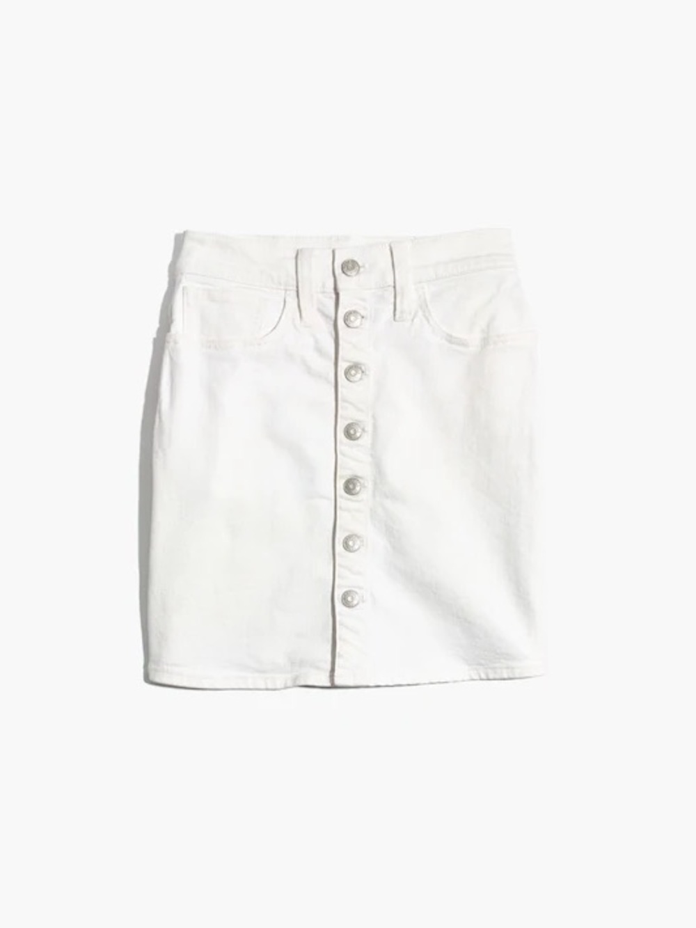 Madewell Button-Front Mini Skirt White Ecru Size 25